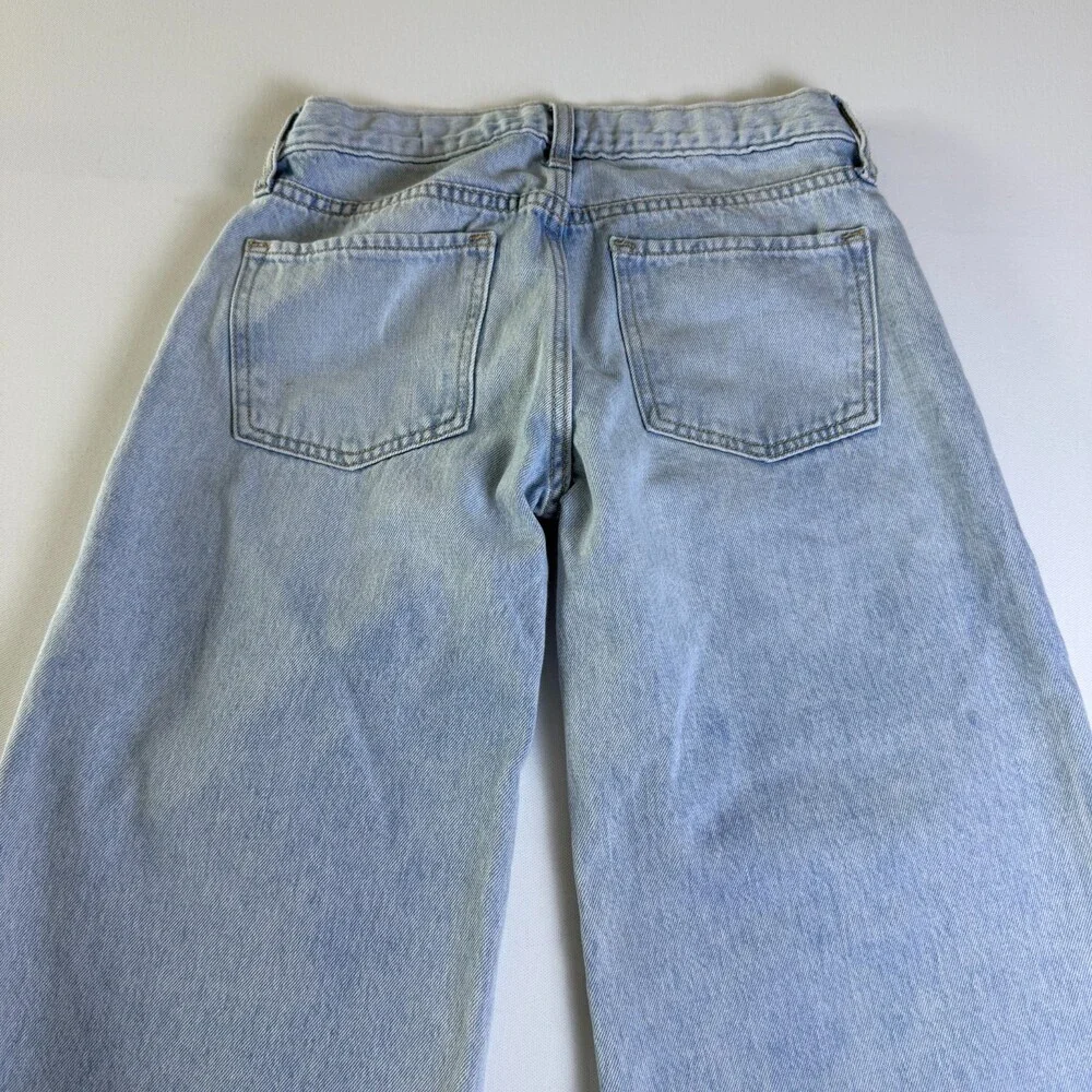 Old Navy High Rise Super Baggy Wide Leg Jeans GIRLS Size 12 Adjustable Waist